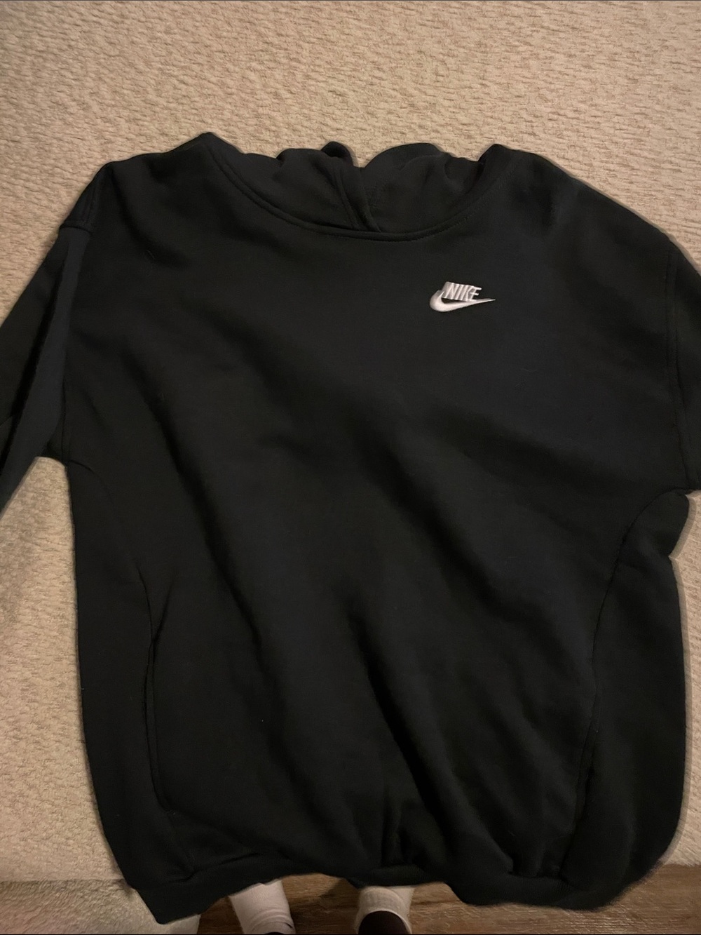 Nike Black Crewneck Sweatshirt with White Swoosh Logo